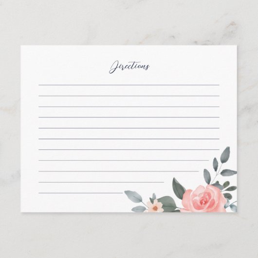 フローラ結婚ズドレスブライダルシャワーレシピカード エンクロージャーカード (裏面)