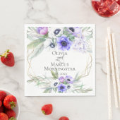 フローラ結婚ズバイオレットアネモネフローラブケッツ スタンダードランチョンナプキン (インサイチュ)