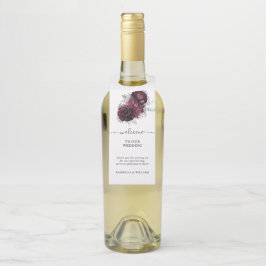 フローラ結婚ズパーソナライズされたブルゴーニュ ボトルネックタグ