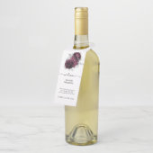 フローラ結婚ズパーソナライズされたブルゴーニュ ボトルネックタグ (アングル)