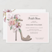フローラ結婚ズヒールブライダルシャワー招待 招待状 (正面/裏面)