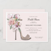 フローラ結婚ズヒールブライダルシャワー招待 招待状 (正面/裏面)