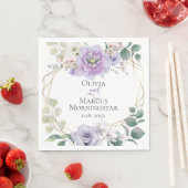 フローラ結婚ズラベンダープオーニー植物学 スタンダードランチョンナプキン (インサイチュ)