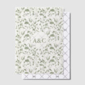 フローラ結婚ズVellumオーバーレイSage Green ベラム紙招待状 (オフセット (招待状))