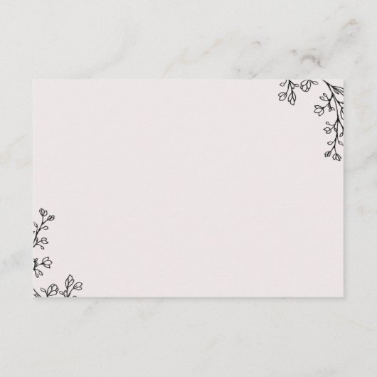 フローラ結婚タイポグラフィの願い井戸 エンクロージャーカード (裏面)