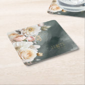 フローラ結婚ドラマの緑ID1022 スクエアペーパーコースター (アングル)