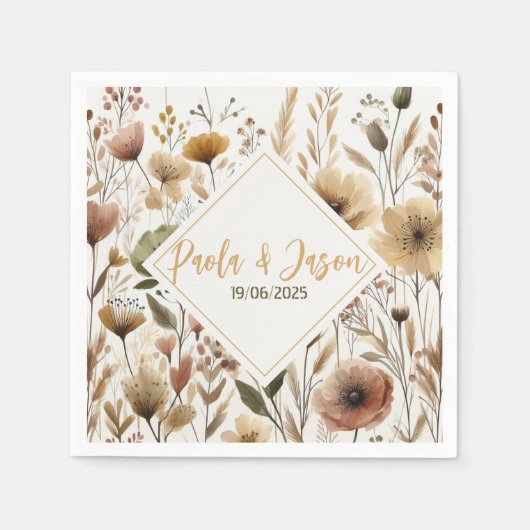 フローラ結婚ナプキン スタンダードカクテルナプキン (正面)