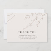 フローラ結婚ニュートラルサンキューカードと写真 招待状 (正面)
