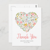 フローラ結婚ハートの感謝 ポストカード (正面/裏面)