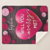 フローラ結婚ハートの提案 – 私と結婚してくれる？ シェルパブランケット (正面(横))