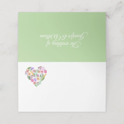 フローラ結婚ハート折り座席表 プレイスカード (外部開封)