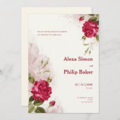 フローラ結婚バラ 招待状 (正面/裏面)