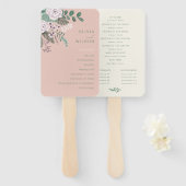 フローラ結婚ピンクのファン ハンドファン (正面&裏面)