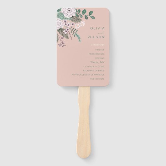 フローラ結婚ピンクのファン ハンドファン (正面)