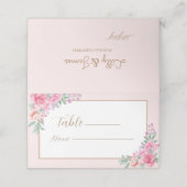 フローラ結婚ピンク プレイスカード (外部開封)