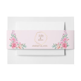 フローラ結婚ピンク 招待状ベリーバンド