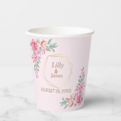 フローラ結婚ピンク 紙コップ (正面)