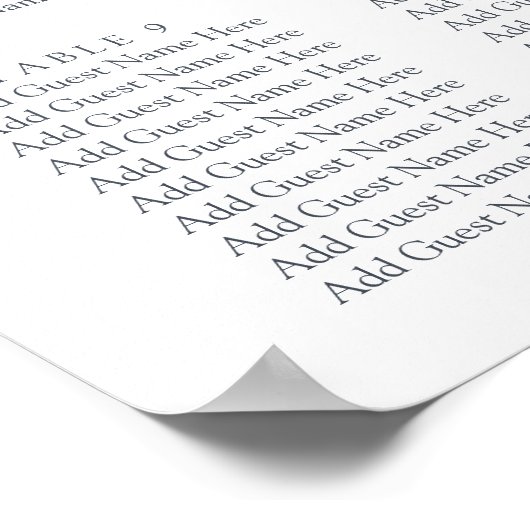 フローラ結婚フィールドの座席表 ポスター (角)