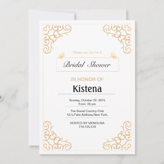 フローラ結婚ブライダルシャワーカード 招待状 (正面)