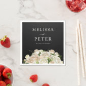 フローラ結婚ブラック スタンダードカクテルナプキン (インサイチュ)