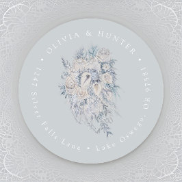 フローラ結婚ブーケのカップル名差出人住所 ラウンドシール