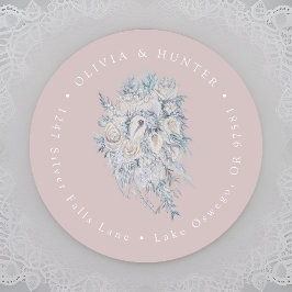 フローラ結婚ブーケのカップル名差出人住所 ラウンドシール