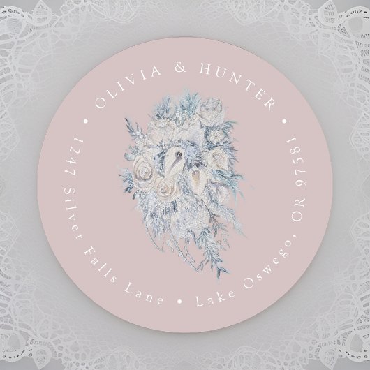 フローラ結婚ブーケのカップル名差出人住所 ラウンドシール