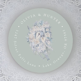 フローラ結婚ブーケのカップル名差出人住所 ラウンドシール