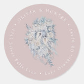 フローラ結婚ブーケのカップル名差出人住所 ラウンドシール (正面)