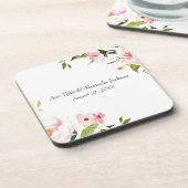 フローラ結婚プラパーソナライズされたスチル コースター (左側)