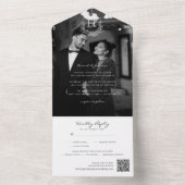 フローラ結婚モノグラムの写真QRコード オールインワン招待状 (内側)