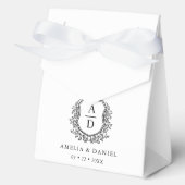 フローラ結婚モノグラム白モダン紋 フェイバーボックス (正面)