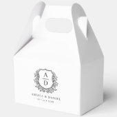 フローラ結婚モノグラム白モダン紋 フェイバーボックス (正面)