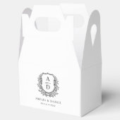 フローラ結婚モノグラム白モダン紋 フェイバーボックス (オープン)