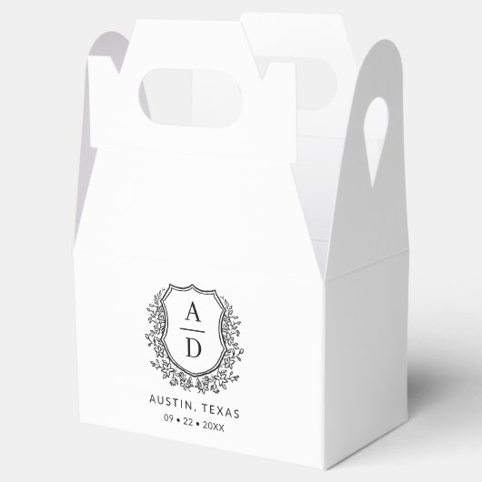 フローラ結婚モノグラム白モダン紋 フェイバーボックス (オープン)