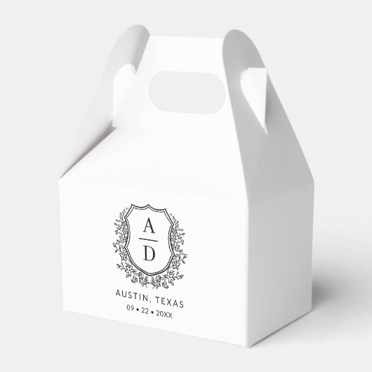 フローラ結婚モノグラム白モダン紋 フェイバーボックス (正面サイド)