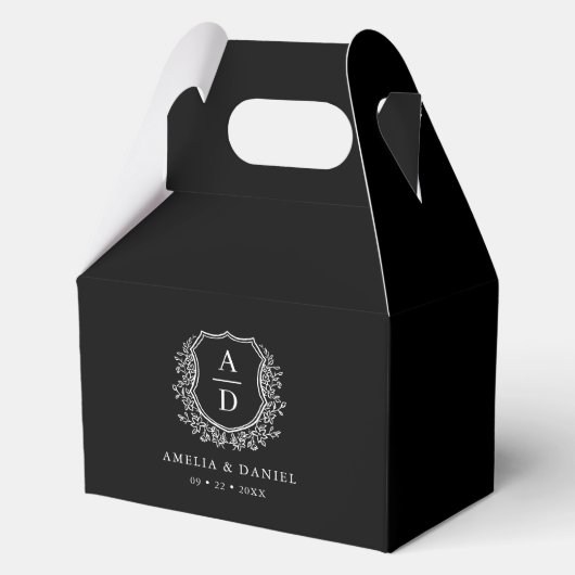 フローラ結婚モノグラム黒紋モダン フェイバーボックス (正面)