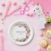 フローラ結婚ユーカリ紙プレート ペーパープレート (パーティー)