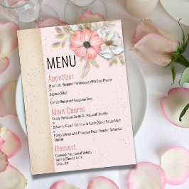 フローラ結婚リボンのスイート4.5インチx 6.25インチメニュー メニュー