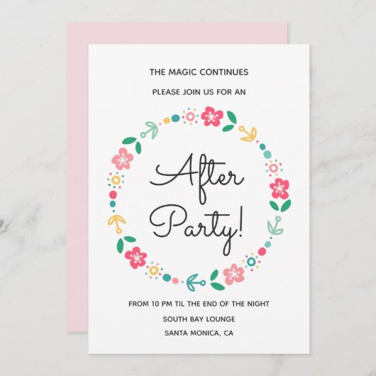 フローラ結婚リース後パーティの招待状 招待状 (正面/裏面)