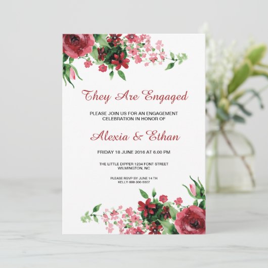 フローラ結婚婚約パーティ招待状 招待状 (スタンド正面)