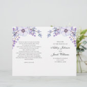 フローラ結婚式のプログラムを折った。紫の花 (スタンド正面)