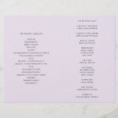 フローラ結婚式のプログラムを折った。紫の花 (裏面)