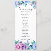 フローラ結婚式のプログラム青防法儀式用カード プログラム (裏面)