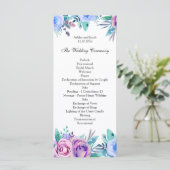 フローラ結婚式のプログラム青防法儀式用カード プログラム (スタンド正面)