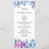 フローラ結婚式のプログラム青防法儀式用カード プログラム (正面)