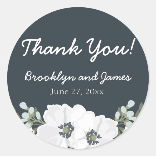 フローラ結婚式の引き出物シール周り ラウンドシール (正面)