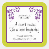 フローラ結婚式の引き出物シール スクエアシール (正面)