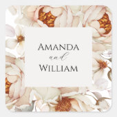 フローラ結婚式の引き出物シール スクエアシール (正面)