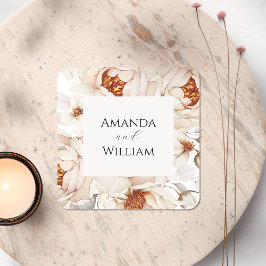 フローラ結婚式の引き出物シール スクエアシール